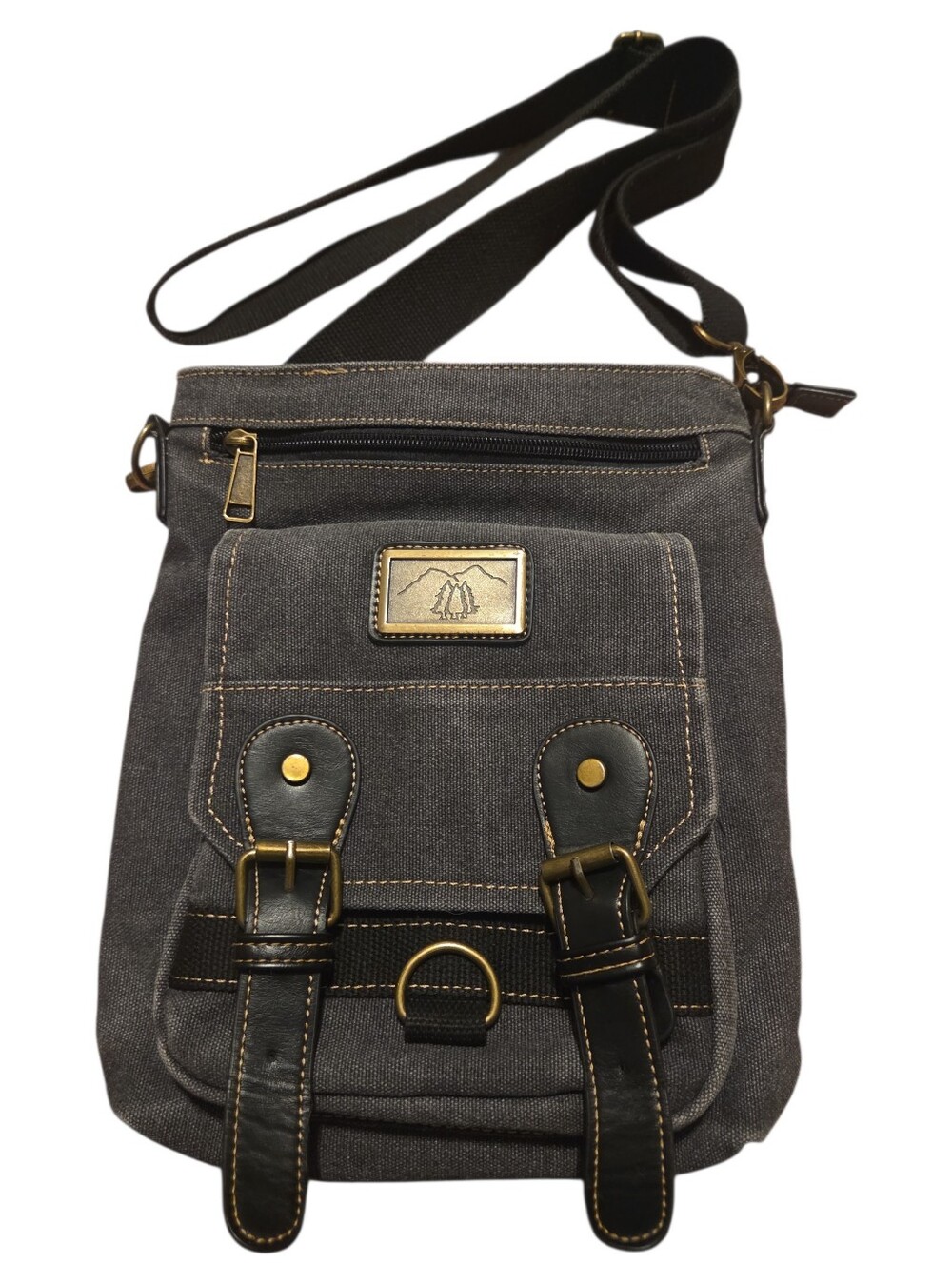 Canvas Crossbody Bag in Dark GrayCanvas Crossbody Bag in Dark Gray